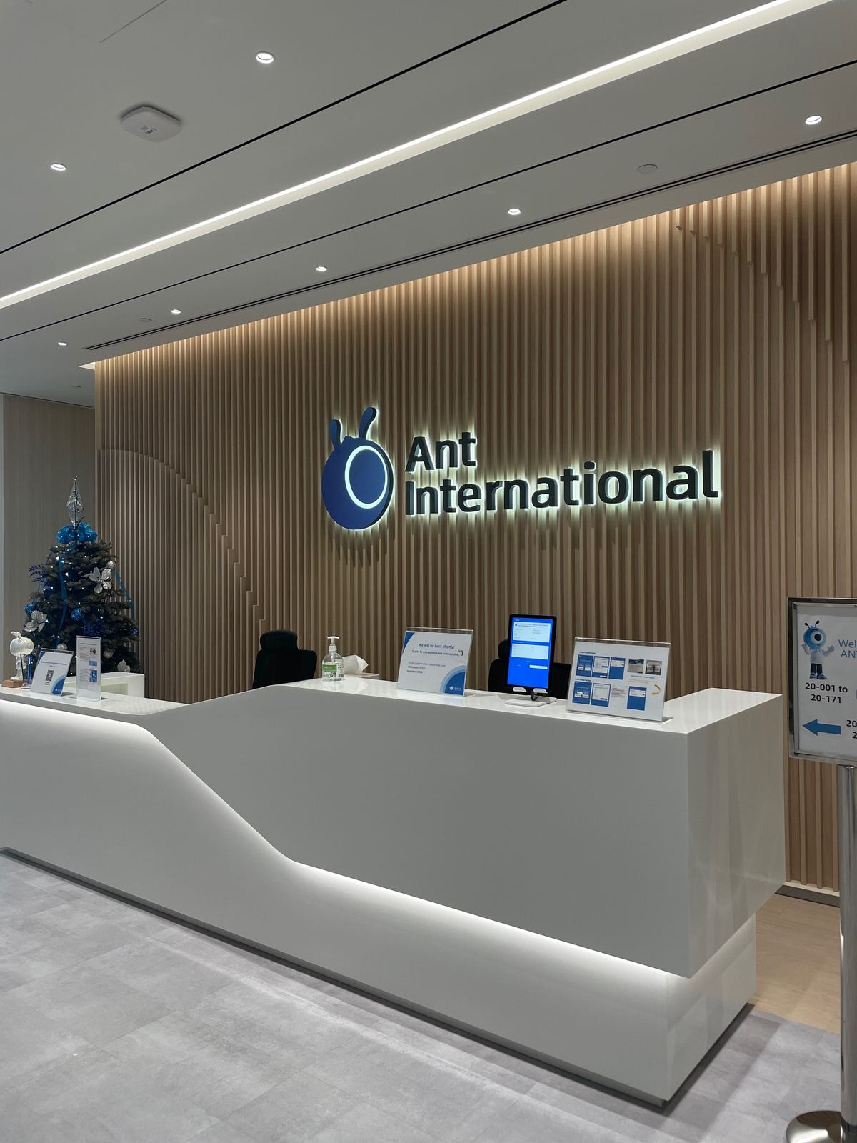 Ant International — reception lettering