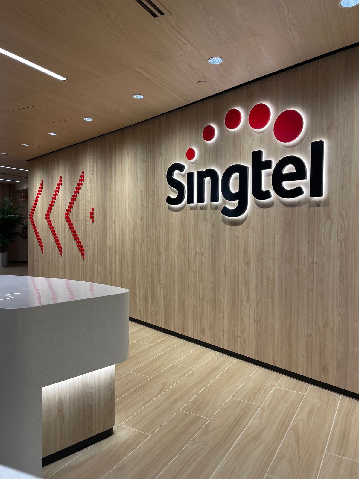 Singtel — office logo wall