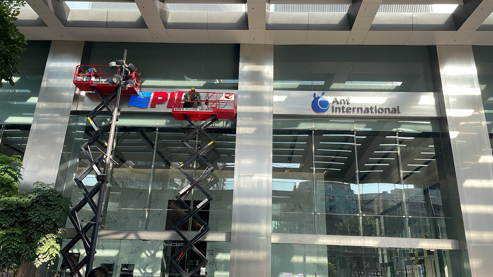 Storefront signage — glass-front fascia